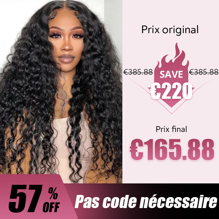 🔥𝟓𝟕% 𝐎𝐅𝐅 5x5 HD Lace Frontale Perruque Cheveux Humains Bouclés Vague 250% Densité